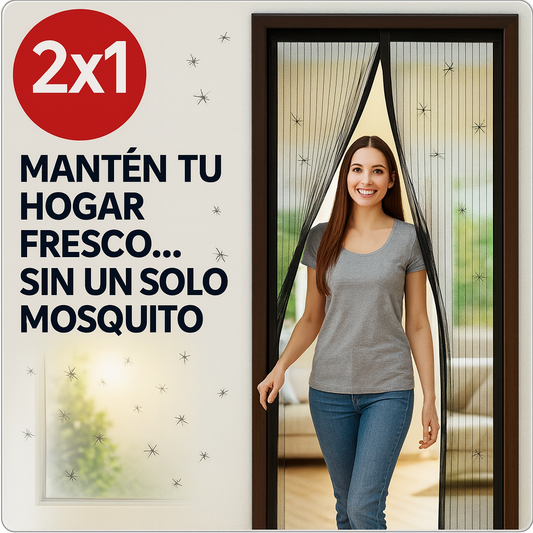 Malla Magnética de Puerta – Deja entrar aire, no insectos – Protección 24/7 para tu hogar desde el primer uso