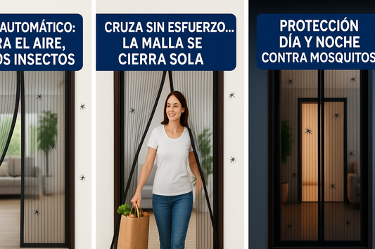 Malla Magnética de Puerta – Deja entrar aire, no insectos – Protección 24/7 para tu hogar desde el primer uso
